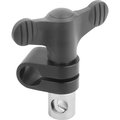 Kipp Clamping Joint Size:5, D=16 Steel, Comp:Aluminum D1=16 K0136.1616